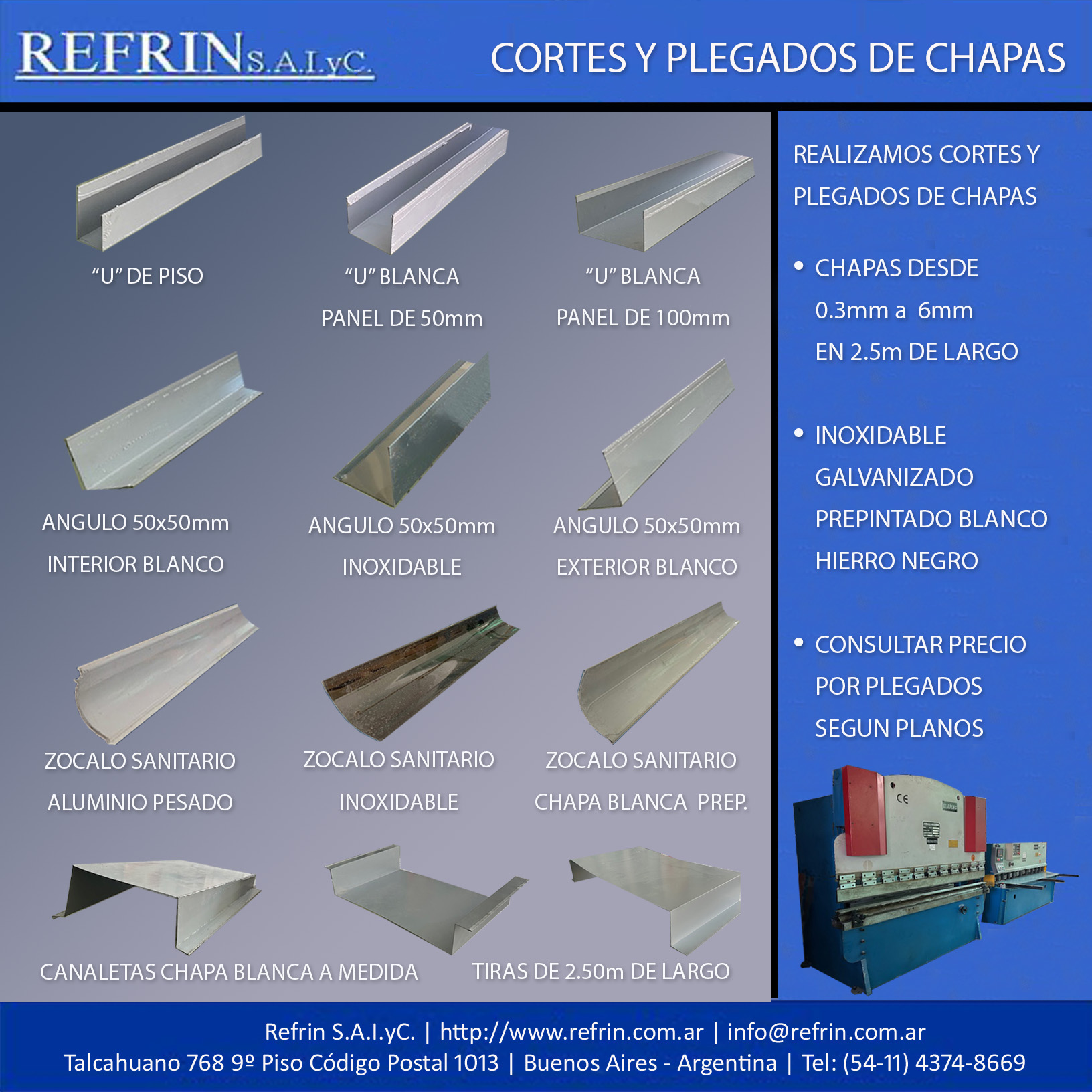 Muestra CORTE Y PLEGADO DE CHAPAS